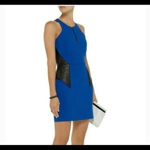 Michelle Mason Cobalt Blue Halter Sheath Dress